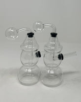 Double Round Shape 3Pcs Dab Oil Rig